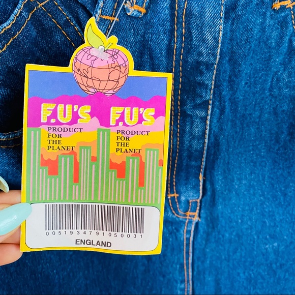 Fu's Fu's Highwaisted Blue Jean Skirt With Front & Back Pockets Size M - Picture 7 of 13